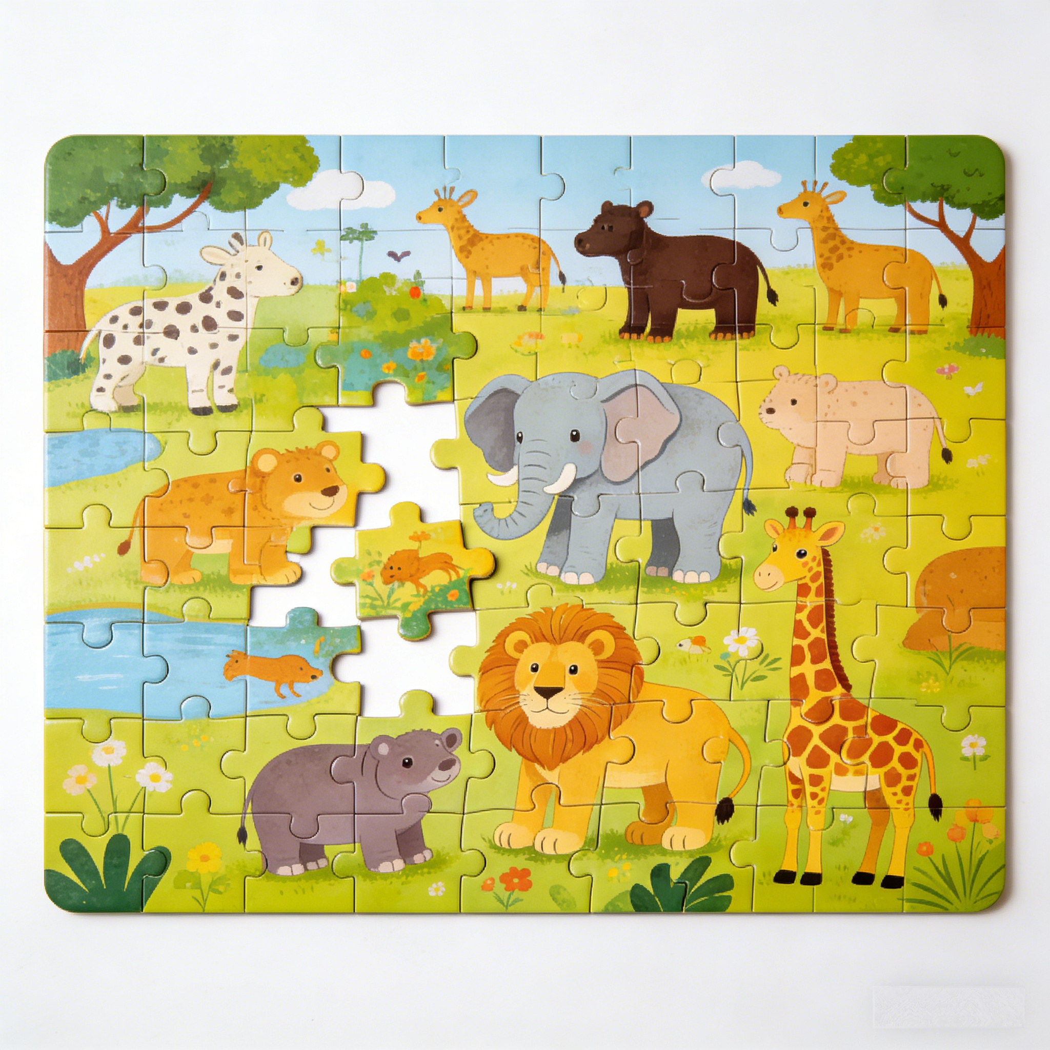 Savanna Friends Large-Piece Animal Puzzle: The Safari Adventure Jigsaw