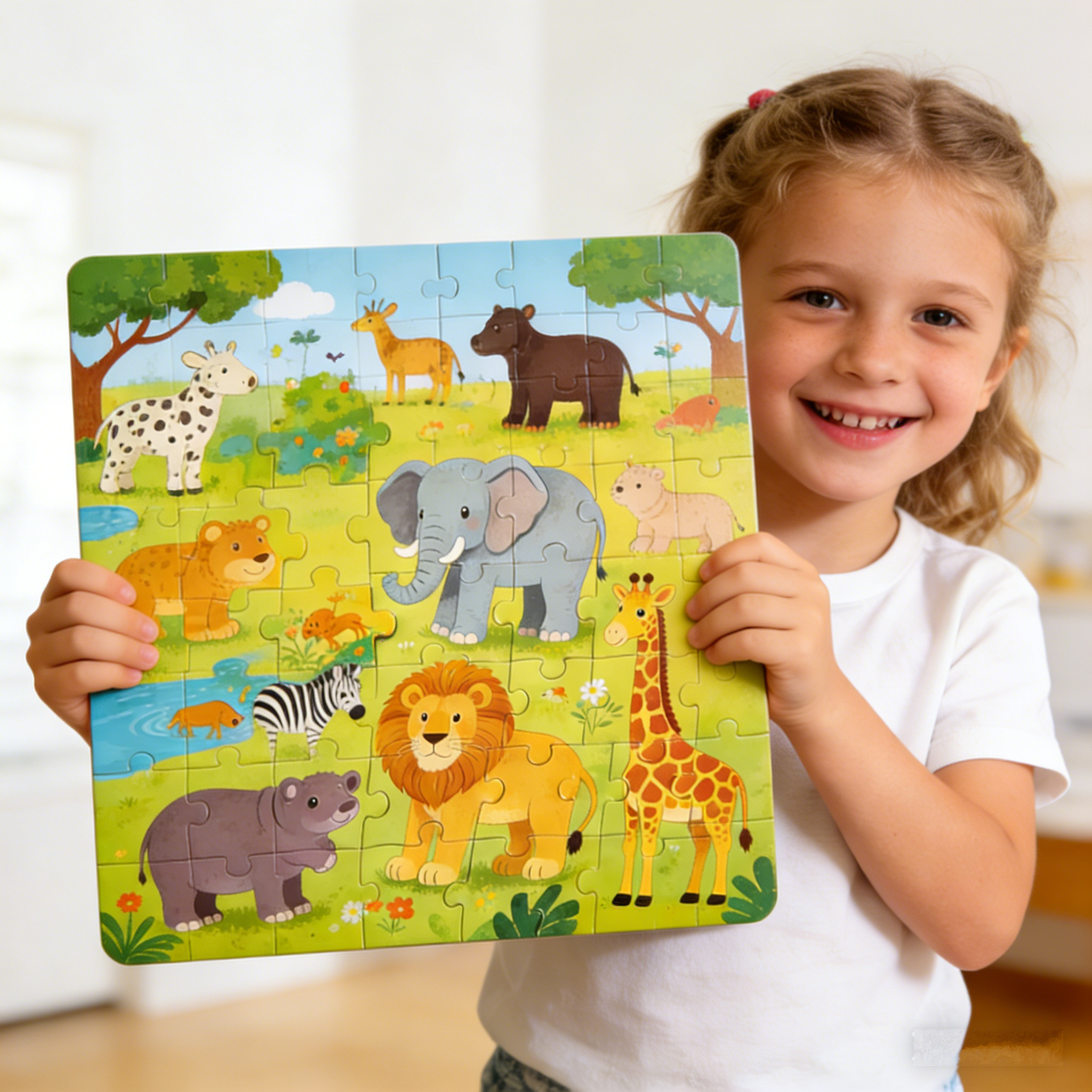 Savanna Friends Large-Piece Animal Puzzle: The Safari Adventure Jigsaw