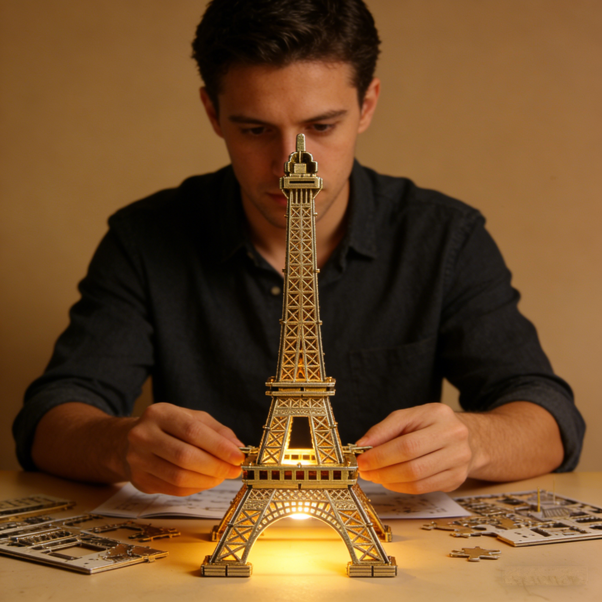 Parisian Glow Eiffel Tower 3D Puzzle: The Illuminated Landmark Model